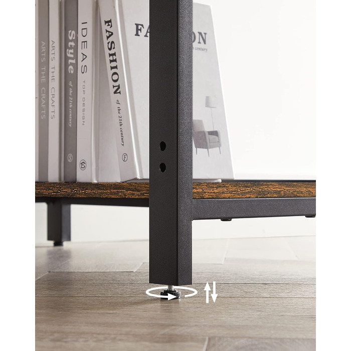 Стіл VASAGLE, комп'ютерний стіл, стіл для ПК, офісний стіл, з 2 полицями з правого або лівого боку, для офісу, вітальні, сталевий