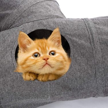 Котячий тунель Ownpets, 3-сторонній котячий тунель з ігровим м&39ячем, іграшка для котів, складний розширюваний ігровий тунель, ігровий тунель для котів, цуценят, кроликів та мангустів, діаметр 25 см