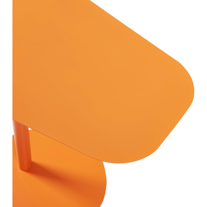 Журнальний столик Nasttten, садовий столик, журнальний столик з металевим каркасом, диванний столик, сучасний дизайн для вітальні, спальні, балкону, тераси, 50 x 50 x 38 см, помаранчевий, прямокутний