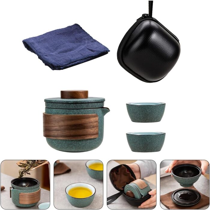 Кунг-фу Чайний Сервіс з Кераміки Портативний Дизайн для Офісу та Повсякдення. Безпечний та Елегантний Посуд у Унікальному Стилі