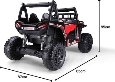 Дитячий електромобіль RIRICAR 24V UTV, червоний, електромобіль для дітей 2-х місцевий з пультом дистанційного керування 2.4 ГГц, д