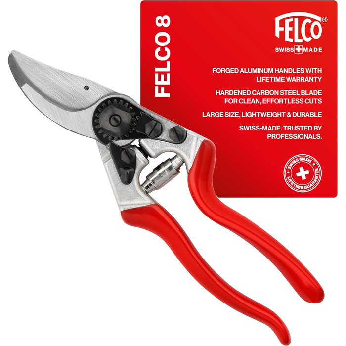 Професійні садові ножиці FELCO 8 з двостороннім лезом 25 мм для правшів зі складною пилкою FELCO 600
