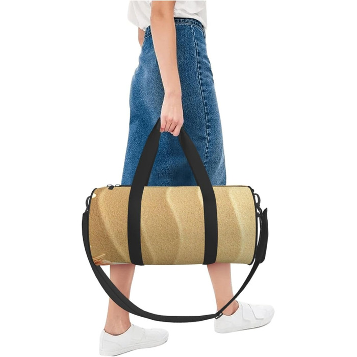 Спортивна сумка, дорожня сумка, пляжна сумка, з малюнком мушлі та піску, сумка на нічліг, чорна, універсальний розмір, сумка для подорожей