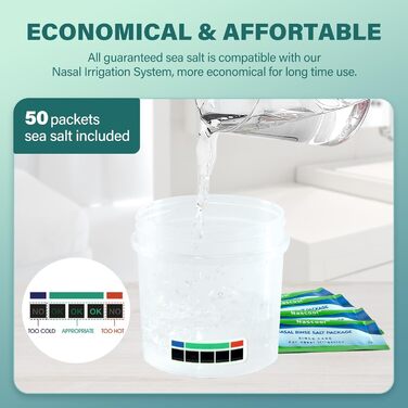 Система іригації носа Електричний іригатор носа Іригатор носа для дорослих Іригатор носа Очищувач носа Іригатор носа для дорослих Полегшення симптомів носових пазух з 50 пакетиками фізіологічного розчину (білий) Білий/Опуклий сад