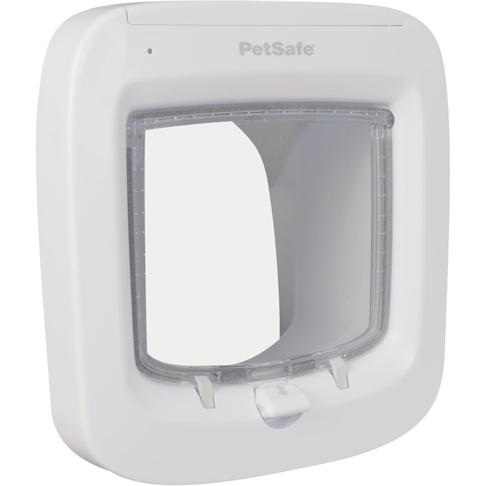 Дверцята для котів PetSafe з мікрочіпом, вибірковий доступ для вашої кішки, не пропускають сторонніх осіб, для котів вагою до 7 кг, білі, (1 упаковка)