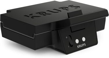 Сендвічниця KRUPS FDK461 для трикутних тостів, керамічне антипригарне покриття, 850 Вт, глибокі форми для гурманських сендвічів, швидкий нагрів, компактна, чорна
