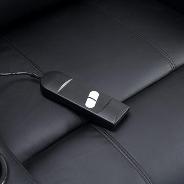 Електричне крісло-реклайнер HOMCOM з підйомником, розкладне крісло з пультом дистанційного керування, підстаканник, бічна кишеня, підставка для ніг, штучна шкіра, чорний колір