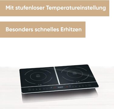 Подвійна конфорка SEVERIN індукційна для кухні, офісу або кемпінгу, високоякісна плита, кемпінгова плита на дві каструлі, чорна, 3,400 Вт, DK 1031 подвійна конфорка одинарна