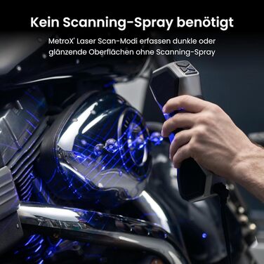 Сканер Revopoint MetroX для 3D-друку, точність до 0,01 мм, синій лазер, структуроване світло на всю поверхню, сканування металевих