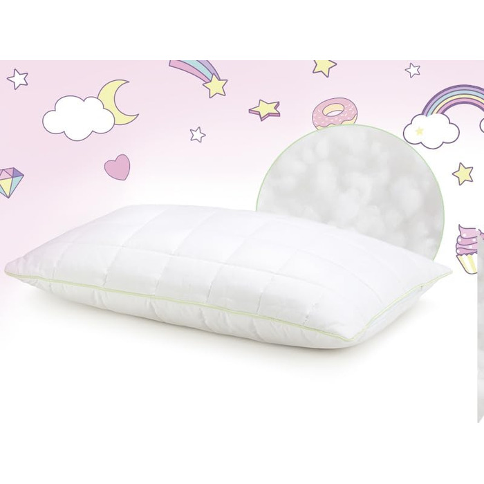 Дитяча подушка Vitapur 40x60 з піни з пам'яттю - Ергономічна дитяча подушка для спокійного сну - Гіпоалергенна подушка для алергік
