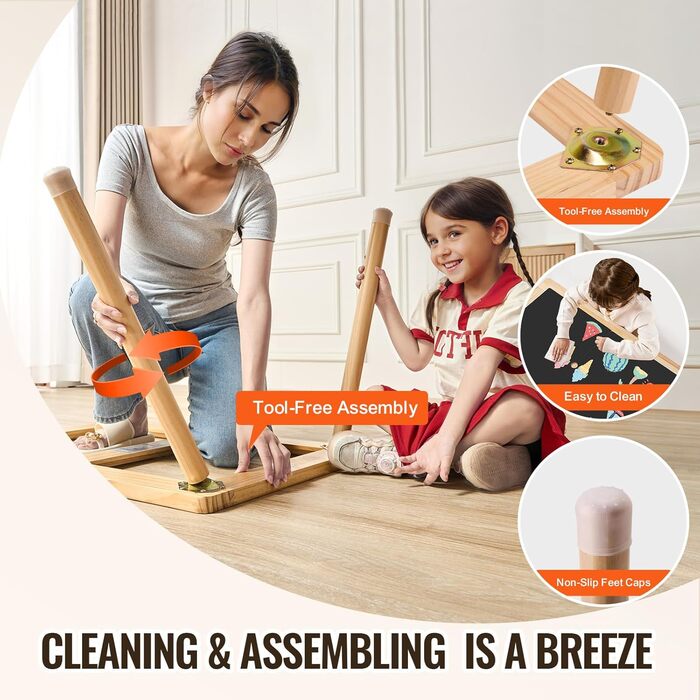 Сенсорний столик VEVOR для малюків, столик для гри з 3 складними контейнерами для зберігання та двосторонньою дошкою, столик з піском та водою, дерев&39яний сенсорний столик для малювання, навчання та їжі