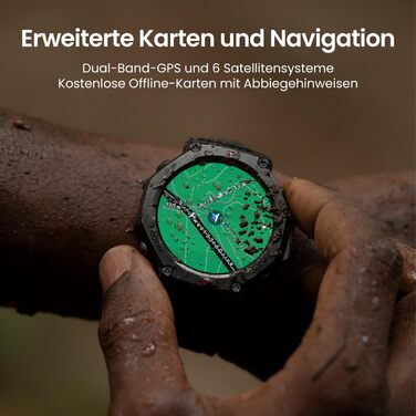 Розумний годинник для активного відпочинку на природі Amazfit T-Rex 3, 48-міліметровий AMOLED-дисплей, офлайн-карти та навігація, 6 супутникових систем, дводіапазонний GPS, 27 днів роботи від батареї, оплата NFC, понад 170 спортивних режимів, фрідайвінг н