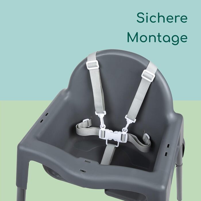 Регульований стільчик для годування 2-в-1, перетворюється на дитяче крісло, 6 місяців - 3 роки (макс. 15 кг), легкий (3,3 кг), дит
