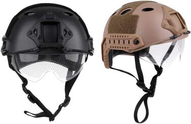 Легкий тактичний шолом швидкого захисту з висувним козирком для страйкболу, пейнтболу, чорний