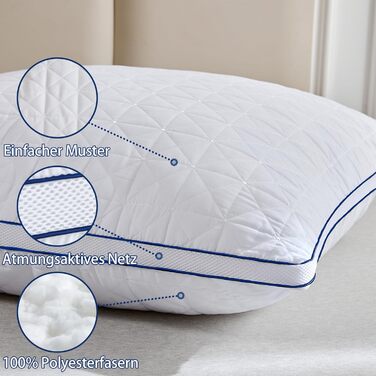 Подушки CELESTA 80x80, комплект з 2 шт. - Подушки з мікрофібри готельної якості на блискавці, пухнасті подушки для сну, дихаючі, можна прати, сертифіковані Oeko 80x80 (комплект з 2 шт.)