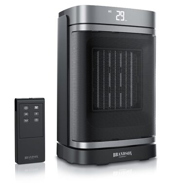 Енергозберігаючий, тихий вентилятор-обігрівач - Коливальний - з пультом дистанційного керування - Лауреат нагород - ЕКО-режим - 2 швидкості - Блокування від дітей - Таймер - Керамічний обігрівач - Ванна кімната, вітальня, офіс, дитяча кімната A з пультом 