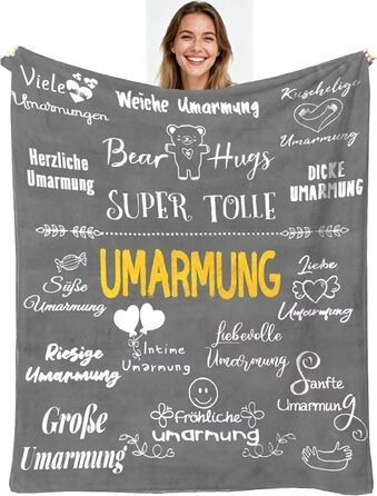 Подарунки для дівчини - Ковдра-обіймач 150 x 200 см Подарунки для жінок, сестри на Різдво, день народження, м&39які, портативні та можна прати в пральній машині, сірі 150 x 200 см