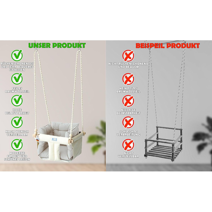 Дитячі гойдалки кімнатні з дерева граба з анкерними та кріпильними матеріалами для стелі, дитячі гойдалки садові, вантажопідйомніс