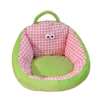 Дитячий диван-крісло MERIGLARE, дитяче крісло-диван, декоративне тканинне крісло зі спинкою, дитяче підлогове крісло з пухнастого оксамиту та шовкового наповнювача для ігрової кімнати, рожеве, L