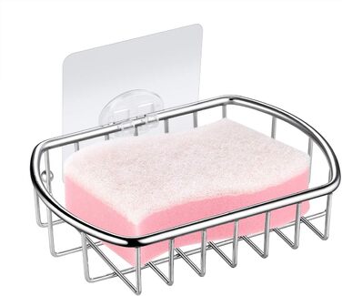 Мильниця без свердління, прозорий самоклеючий кошик для мила, нержавіюча сталь, душова полиця для ванної кімнати, настінний тримач