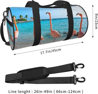 Спортивна сумка, дорожня сумка, пляжна сумка, з принтом фламінго, сумка для ночівлі, чорна, універсальний розмір, сумка для подорожей