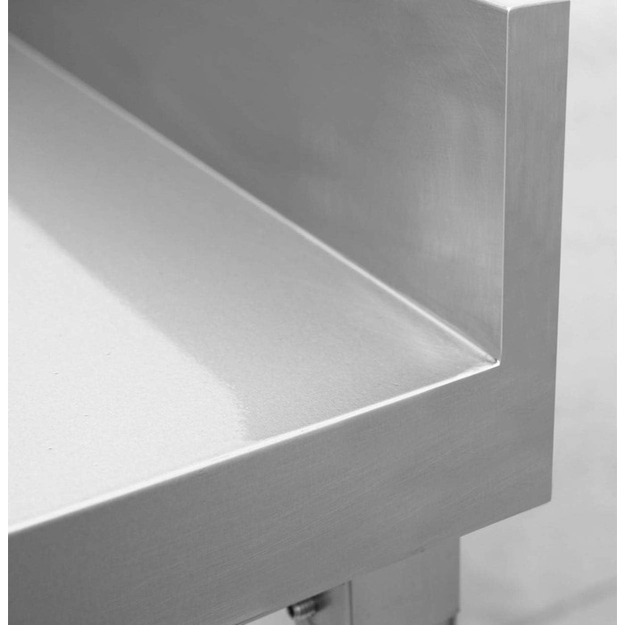 Стіл з нержавіючої сталі GS Multitrade робочий стіл 180 см кухонний стіл з нержавіючої сталі з піднятим краєм розбірний стіл, стіл з нержавіючої сталі розбірний стіл