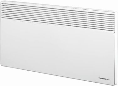 Електричний конвектор Thermoval, електричний радіатор TX 2500, 2,5 кВт, IP20, окремостоячий або настінний електричний обігрівач, електричне опалення для житлових та офісних приміщень, конвекторний обігрівач, білий