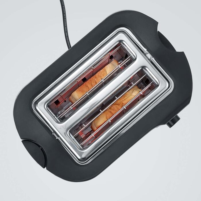 Автоматичний тостер SEVERIN, тостер з насадкою для булочок, тостер з високоякісної нержавіючої сталі для підсмажування, розморожув