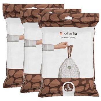 Сміттєві пакети Brabantia (40-45 літрів (л) Надзвичайно міцні сміттєві пакети зі шнурком (120 шт. ))