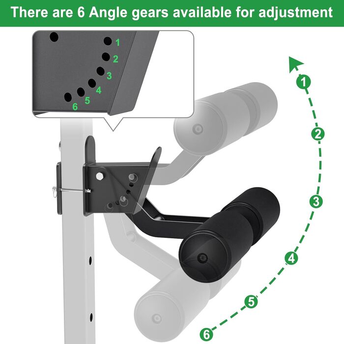 Стійка для присідань з розгинанням ніг SELEWARE для силової стійки 2x2 або 3x3 з отвором 5/8&quot або 1&quot Регульована насадка для тренажера великогомілкових м&39язів живота зі шкіряною поверхнею для тренувань у домашньому спортзалі для стійки 3x3 з отв