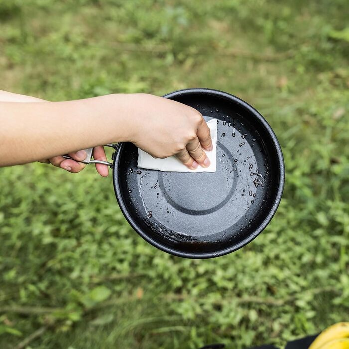 Сковорода для кемпінгу iBasingo 22 см 1500 мл Титанова сковорода з антипригарним покриттям зі складною ручкою Портативна легка ско