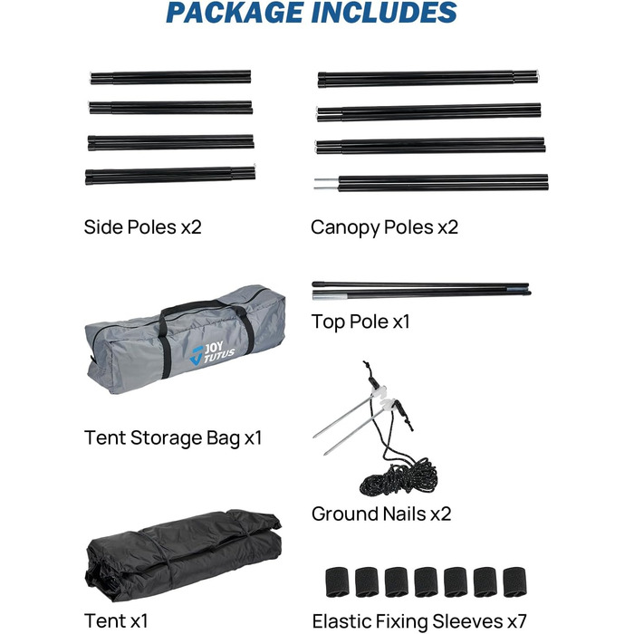 Намет для задньої двері пікапа JOYTUTUS повного розміру, розширювач кузова для пікапів з жорстким або м'яким тентом