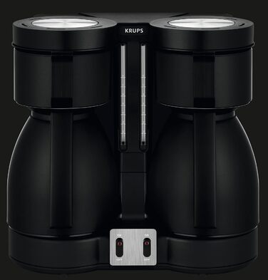 Кавоварка з термофільтром Krups Duothek KT8501 два окремі вакуумні глечики Дуже хороші ізоляційні показники 2 x 850 Вт 2 x 8 чашок Чорний сингл