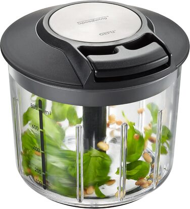 Ручний подрібнювач горіхів, фруктів або овочів, професійний мультиподрібнювач з нержавіючої сталі з тросовою тягою