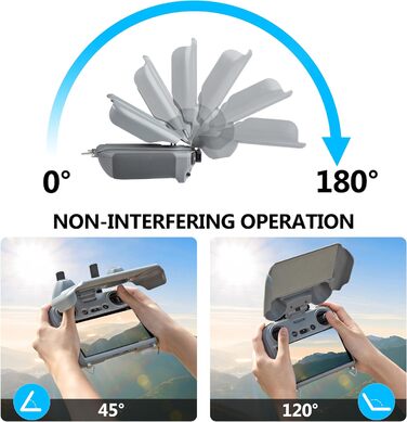 Сонцезахисний капюшон для контролера DJI RC 2, 3-в-1 захист екрану джойстиків від сонця для аксесуарів DJI Mini 4 Pro/Air 3, чохол з м'якої підкладки з мікрофібри проти подряпин (тільки для DJI RC 2), 4 Pro