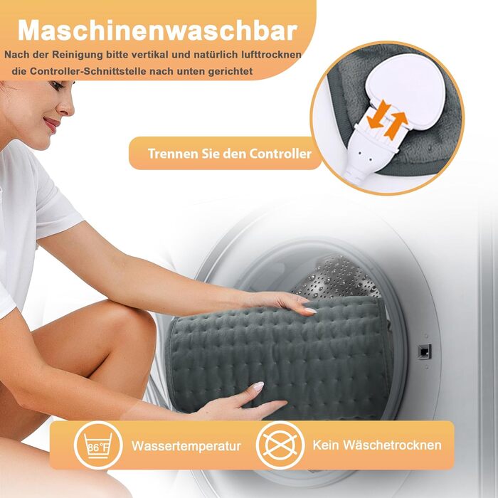 Грілка, грілка з автоматичним вимкненням, грілка для спини, шиї, плечей, живота, м&39яка фланелева поверхня (30 x 60 см) 30x60 см Темно-сіра