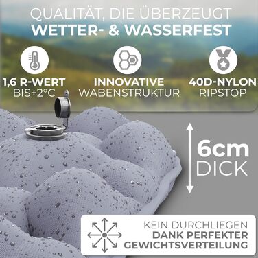 Килимок для сну на вулиці Маленький розмір у пакунку та надлегкий Надувний матрац ідеально підходить для кемпінгу, піших прогулянок, походів з рюкзаком тощо - Надувний килимок для сну (сірий мішок-насос)