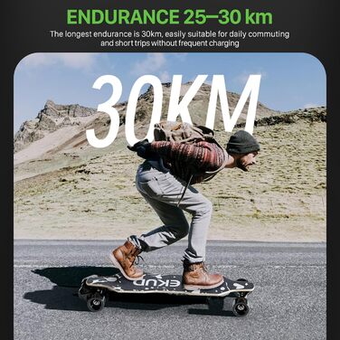 Електричний скейтборд з пультом дистанційного керування для дорослих та підлітків, двигун 2000 Вт/1100 Вт/900 Вт, регульована швидкість S4