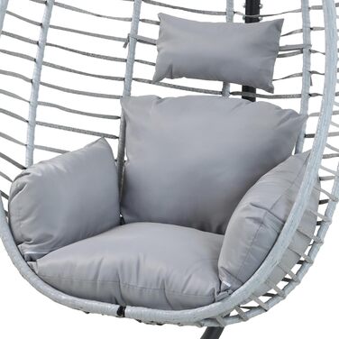 Підвісне крісло SVITA Belly з каркасом, складне, підвісне сидіння, підвісний кошик, сірий