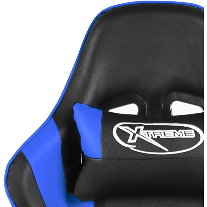 Ігрове крісло поворотне синього кольору з ПВХ