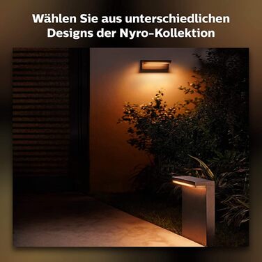 Настінний вуличний світильник Philips Hue Nyro White & Color Ambiance, 1020 лм, сріблястий