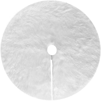 Плюшеві коврик для ялинки білий Deggodech