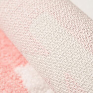 Килимок для ванної кімнати QJHOMO рожево-білий, милий килимок для ванної, нековзний, килимок для ванної, що прається, веселий килимок для ванної, м&39який килимок для душу з мікрофібри, абсорбуючий килимок для ванної кімнати, 50 x 80 см (прямокутний), рож