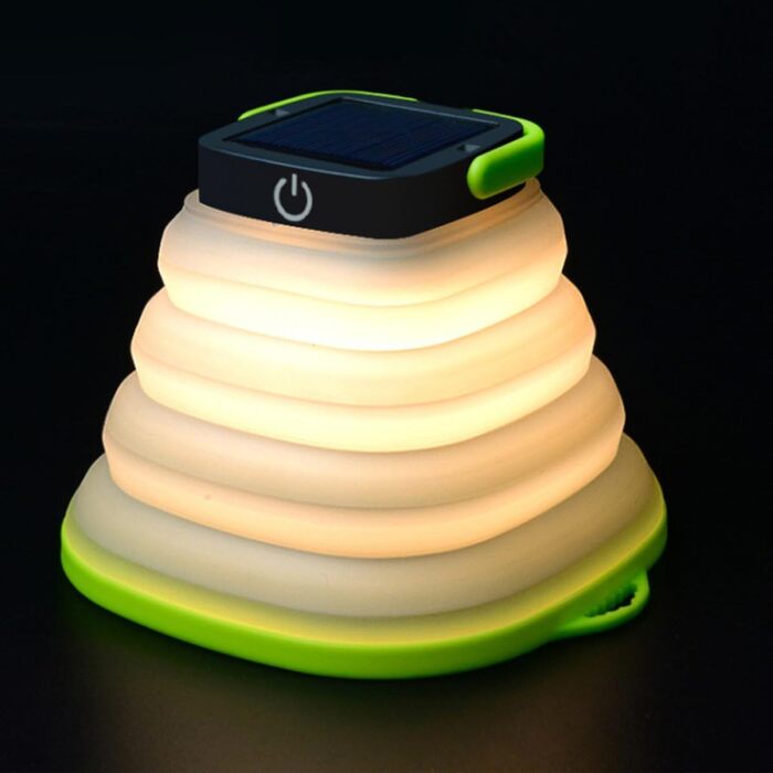 Портативний сонячний ліхтар із функцією заряджання через USB, складний світлодіодний ліхтар для кемпінгу та намету, призначений для використання на свіжому повітрі та в надзвичайних ситуаціях. Легкий та компактний, з практичною ручкою для підвішування.