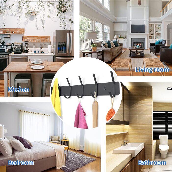 Гачки для верхнього одягу SYPEN настінні, вішалка металева, настінна вішалка з нержавіючої сталі, вішалка з гачками для одягу, віш