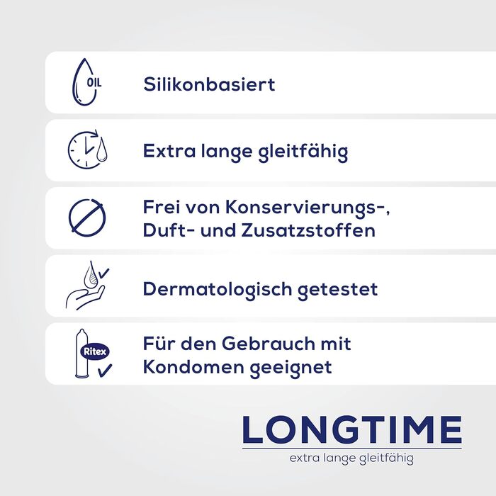 Силіконове масажне та лубрикантне масло Ritex Longtime, 100 мл