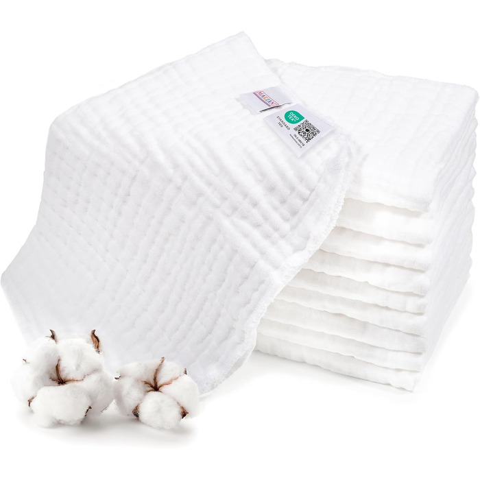 Муслінові пелюшки MAKIAN 10 упаковок - 35x50 см, сертифіковані Oeko-TEX Standard 100 преміум якості - серветки для відрижки преміу