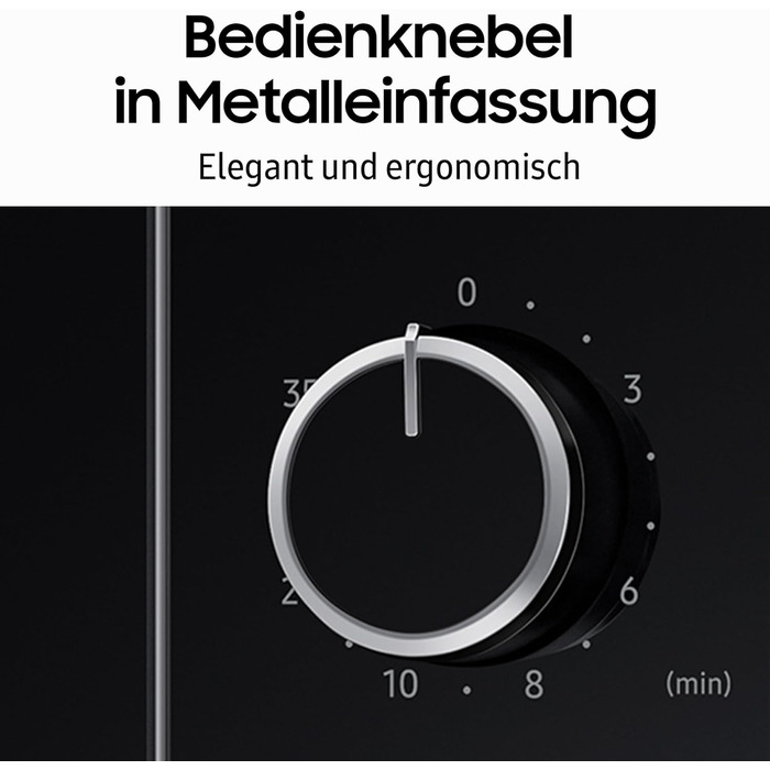 Мікрохвильова піч Samsung Solo, 700 Вт, епоксидна варильна камера об'ємом 20 л, 5 рівнів потужності, розморожування, чорний, MS20A3010AL/EG