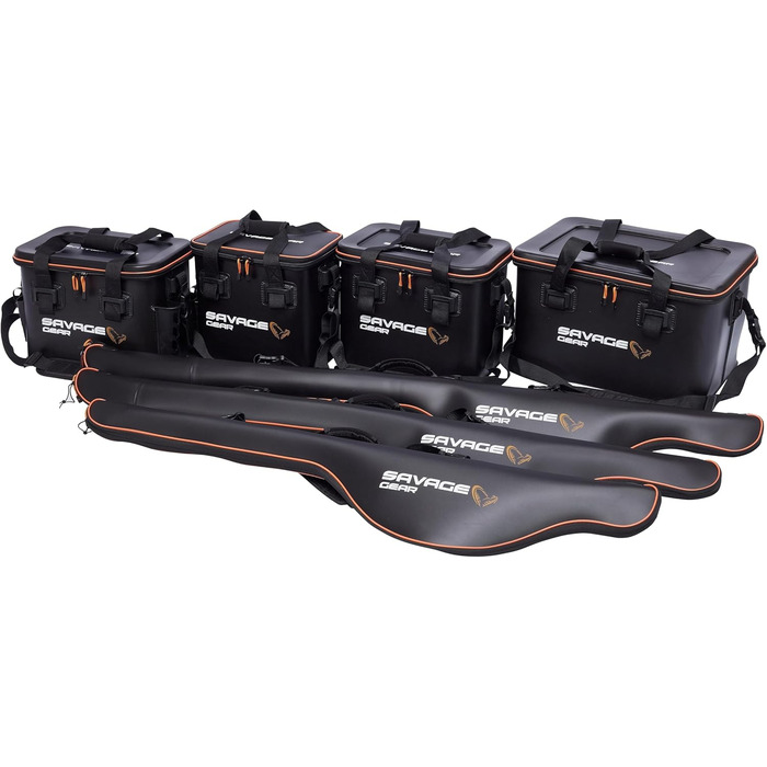 Водонепроникна сумка для вудилищ Savage Gear WPMP - міцна сумка для вудилищ для рибалок, захищає оснащені вудилища, великі блискавки та знімний плечовий ремінь, ідеально підходить для прісноводної та морської риболовлі, 140 см, чорний колір