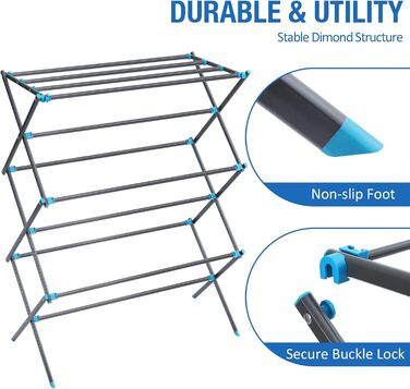 Ярусна складана вішалка для одягу, вежа для прання, що заощаджує місце, розбірна сушарка для білизни, вішалка для рушників для одягу, ідеально підходить для невеликих приміщень, графіт, 3-